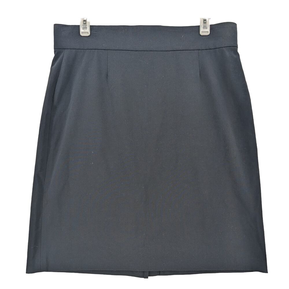 Briggs New York Pencil Skirt 18 Navy Midi Back Hidden Zipper Slit High Rise Work